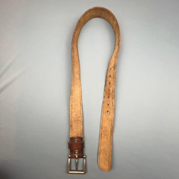 Hollister Brown Genuine Leather Belt Mens L 38 Seagull Logo - Picture 2 of 5